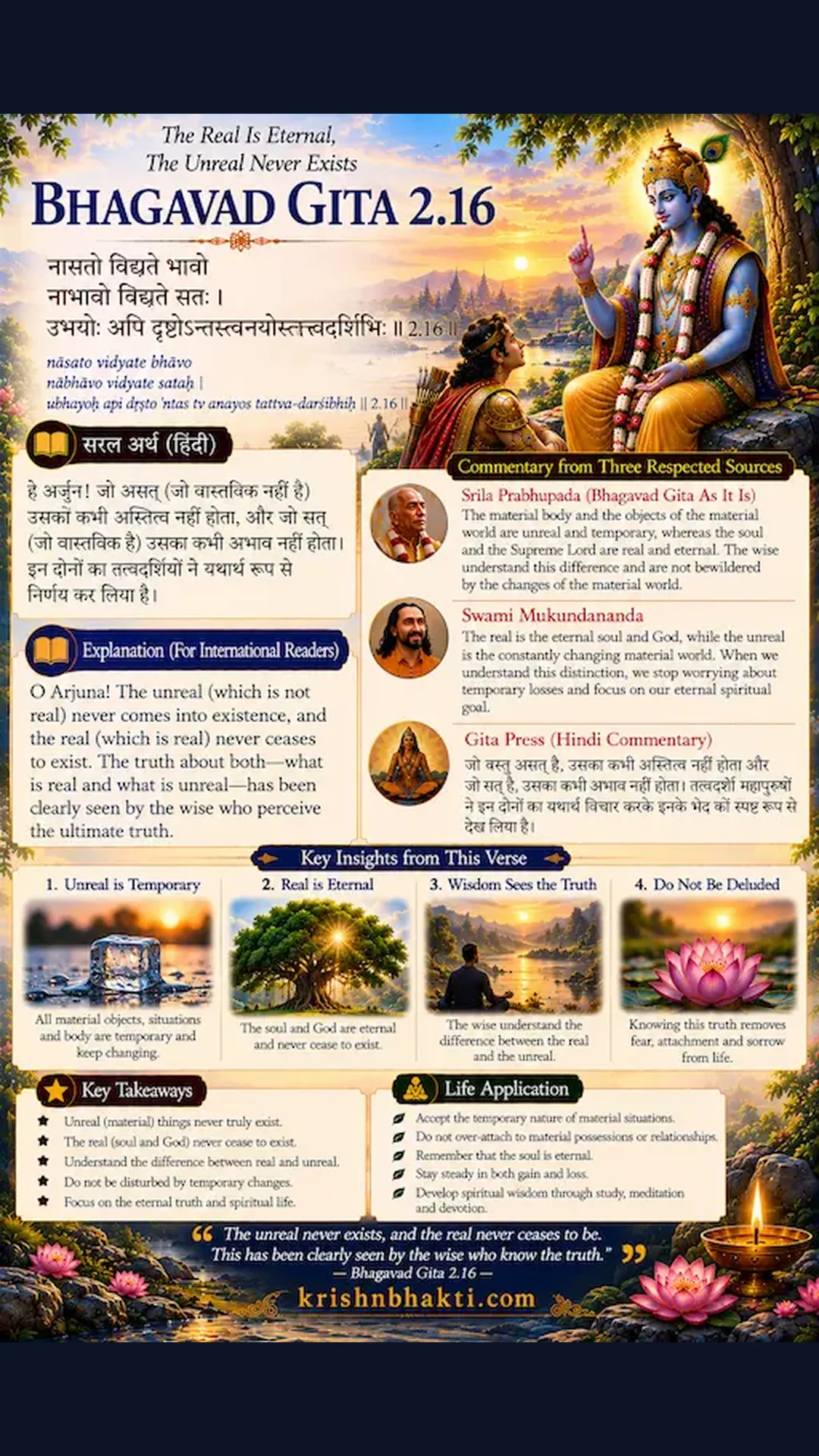 जो असली है वो कभी खत्म नहीं होता, और जो नकली है वो टिक नहीं सकता — जानिए गीता 2.16 का रहस्य 🧠✨