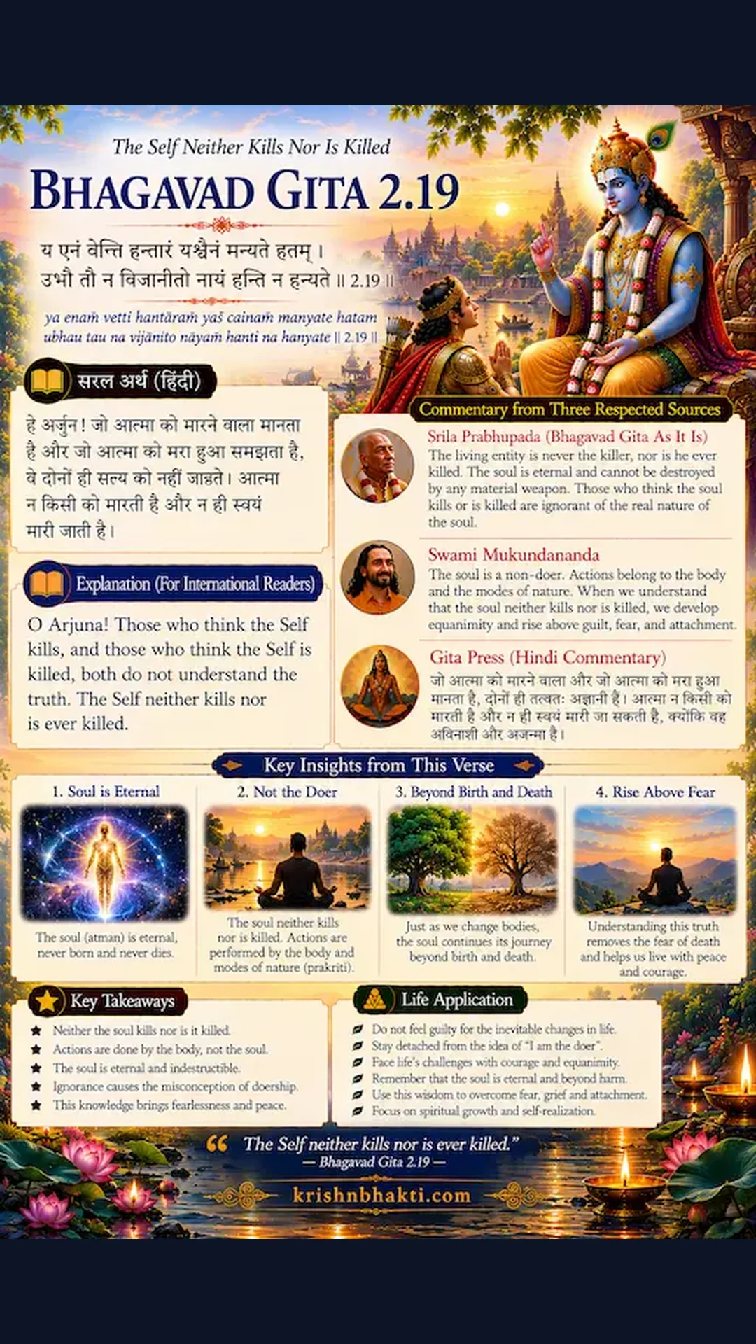 When the Soul Can Never Be Cut, Why Fear Anything? 🧠 Gita 2.19