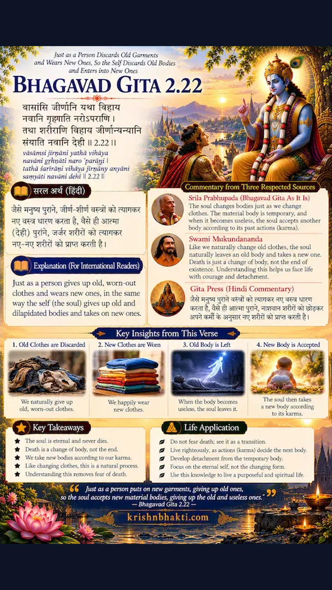 You Change Clothes, Not Who You Are — What the Gita Teaches When Loss Shakes Your World 🕊️