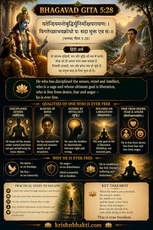 Bhagavad Gita 5.28 — No Fear, No Desire: The Gita's Secret to Being Always Free
