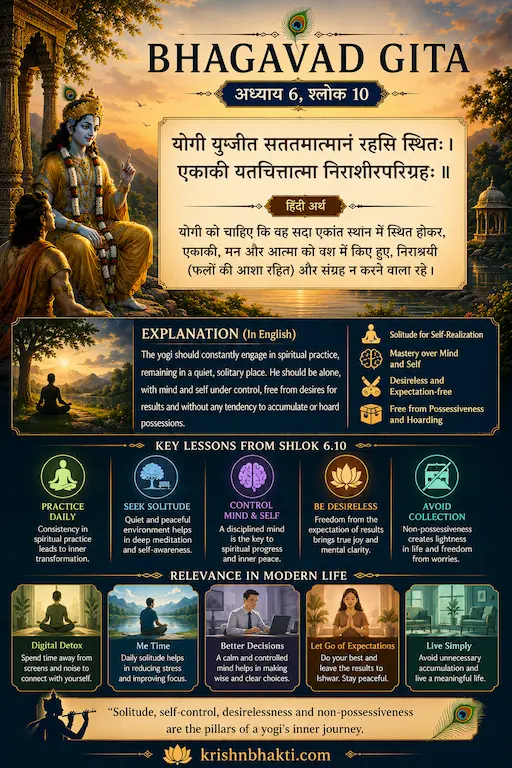 भगवद गीता 6.10 — ध्यान करना चाहते हो? पहले यह पाँच चीज़ें जान लो