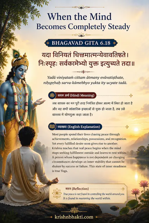 Bhagavad Gita 6.18 — When the Mind Becomes Completely Still, Only Then Are You Truly Yukta