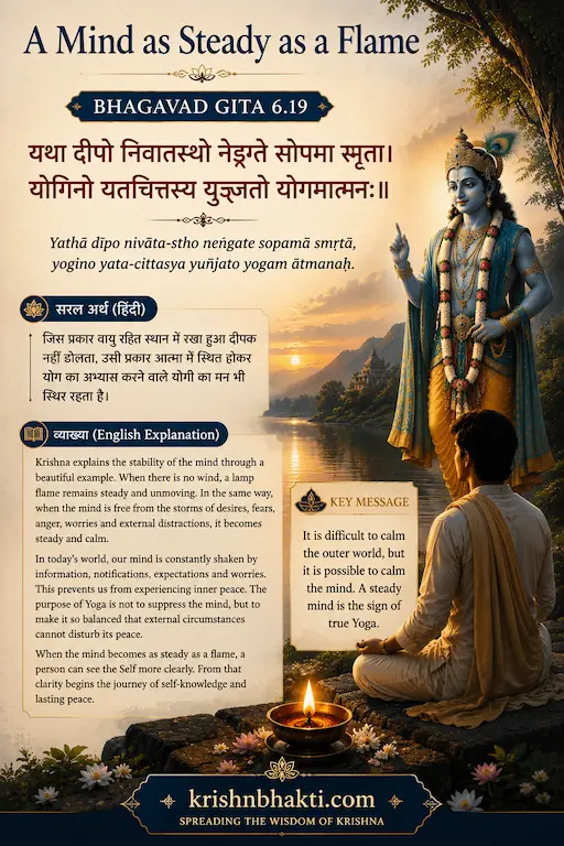 Bhagavad Gita 6.19 — Still as a Flame in a Windless Place, This Is What a Mastered Mind Looks Like