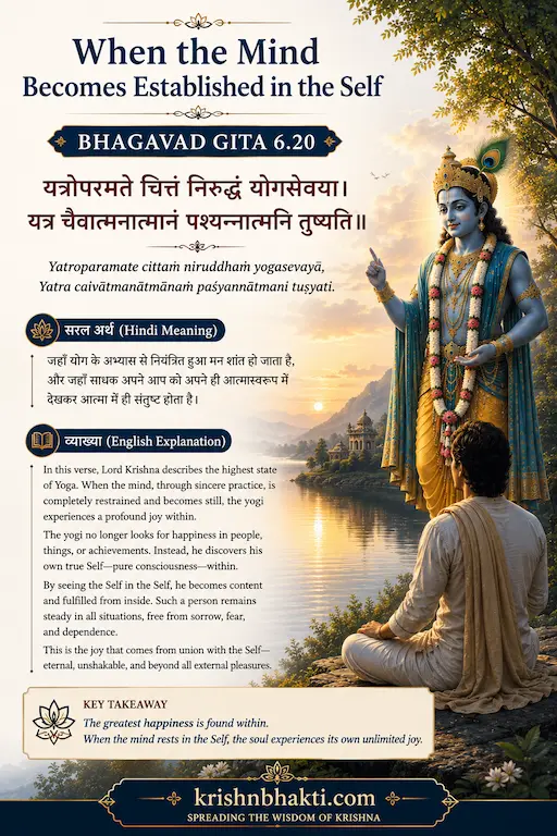 Bhagavad Gita 6.20 — Where the Mind Stops and the Soul Sees Itself — This Is the Deepest Meditation