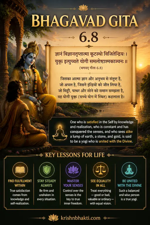 Bhagavad Gita 6.8 — When Mud, Stone and Gold All Look the Same to You — That Is the Sign of a True Yogi