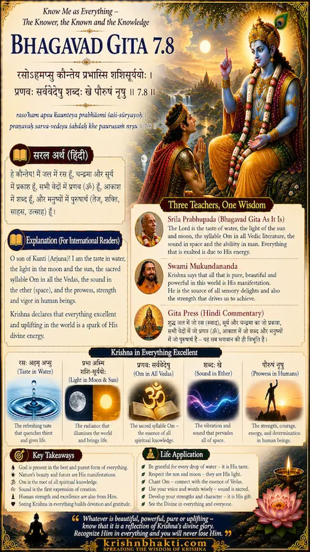Is Krishna Really In Everything? Decoding Gita 7.8 🌸