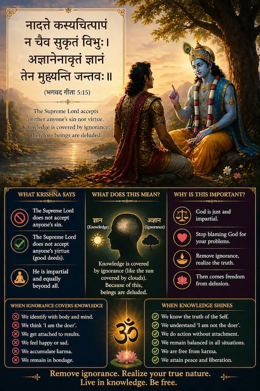 Unmasking the Ego: The 3 Layers of Ignorance Blocking Your True Self | Gita 5:15