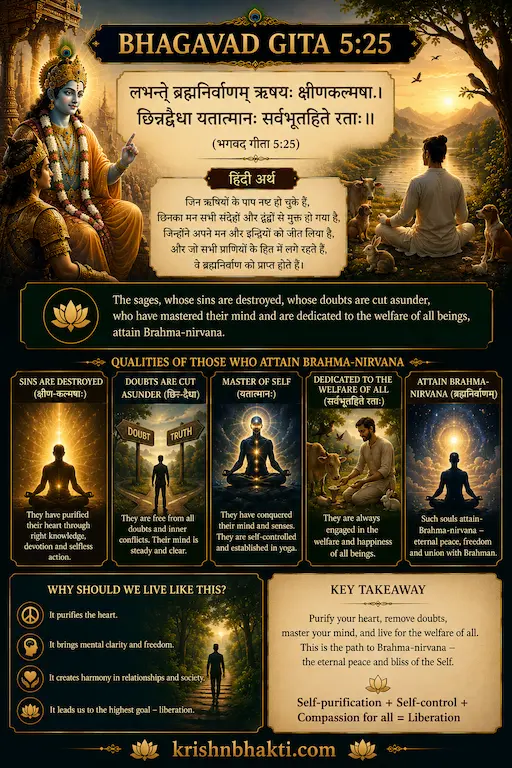 भगवद गीता 5.25 — जो अंदर से शांत है, वही ब्रह्म को पाता है
