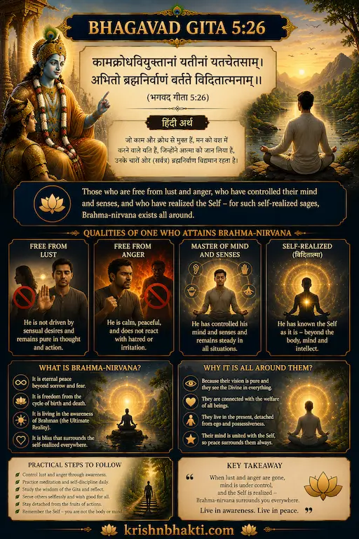 Bhagavad Gita 5.26 — Freedom From Desire and Anger: The Door to Eternal Peace